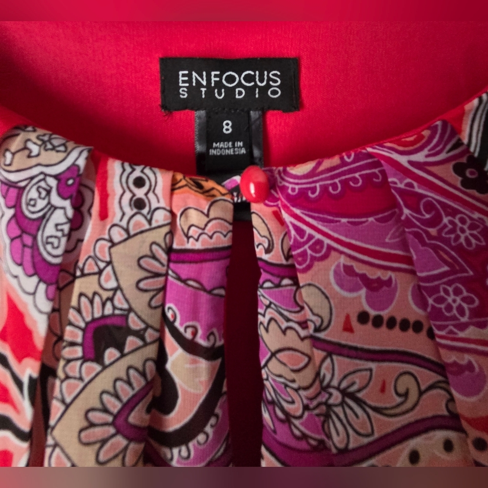Enfocus Studio Paisley Print Dress Size 8 - Picture 4 of 9